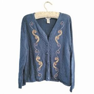 Vintage Cardigan Cable Knit Cottage Grannycore Cozy Academia Schoolgirl Asthetic